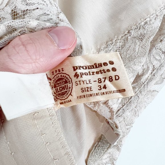 Stunning Vintage Union Made Sexy Sheer Lace Corset Bustier Bra Top Lingerie M/L - Picture 3 of 7